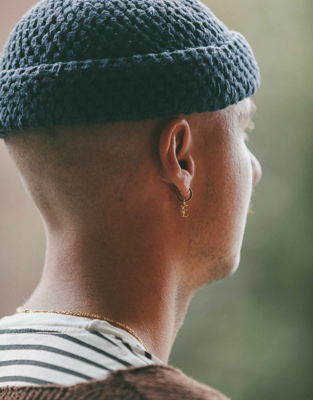 IX E Letter 22K Gold Plated Pendant