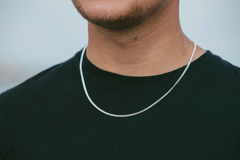 IX Curb Medi Silver Necklace