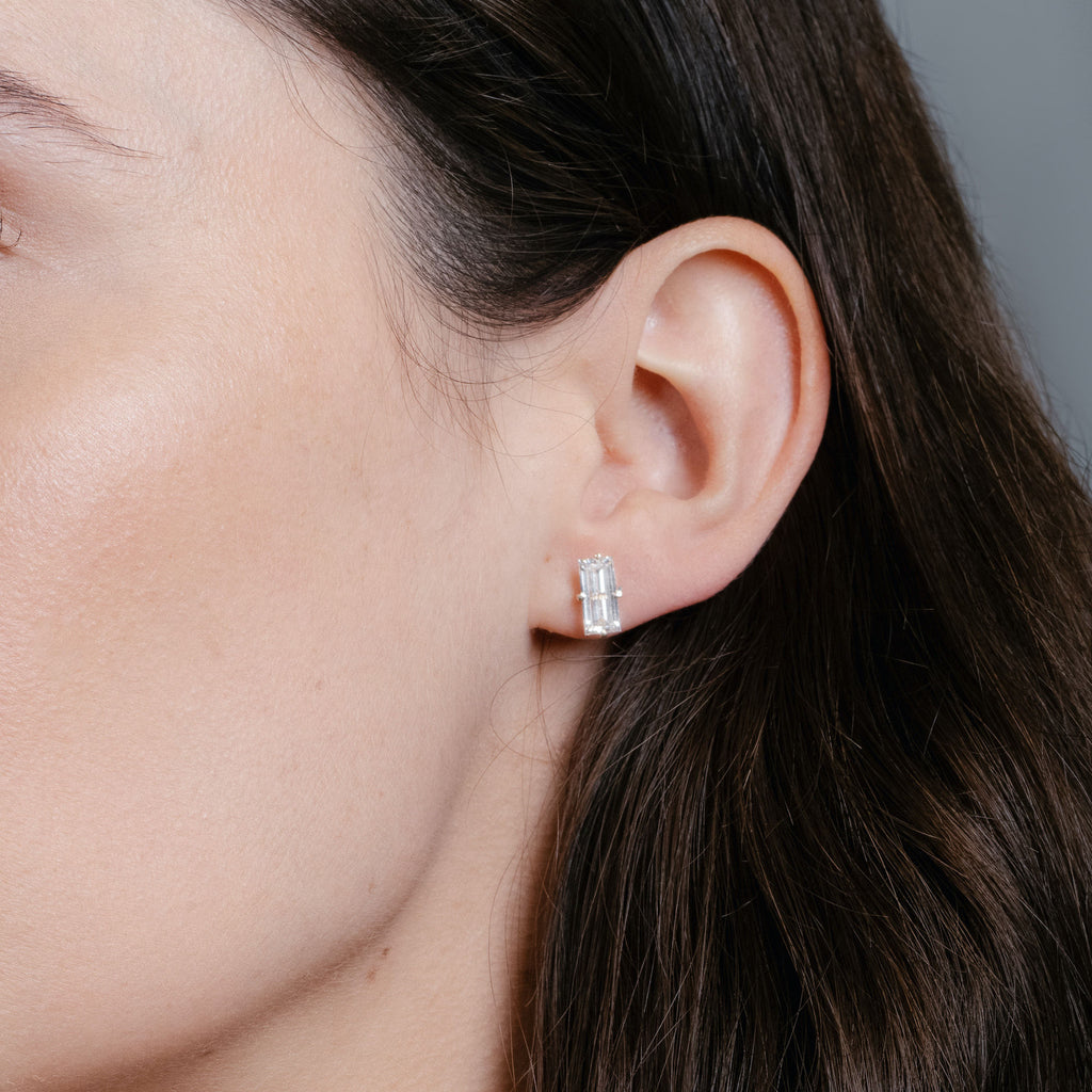 Iconic Baguette Ohrstecker aus 14K Gold I Labor-Diamanten, 0.75 Kt.