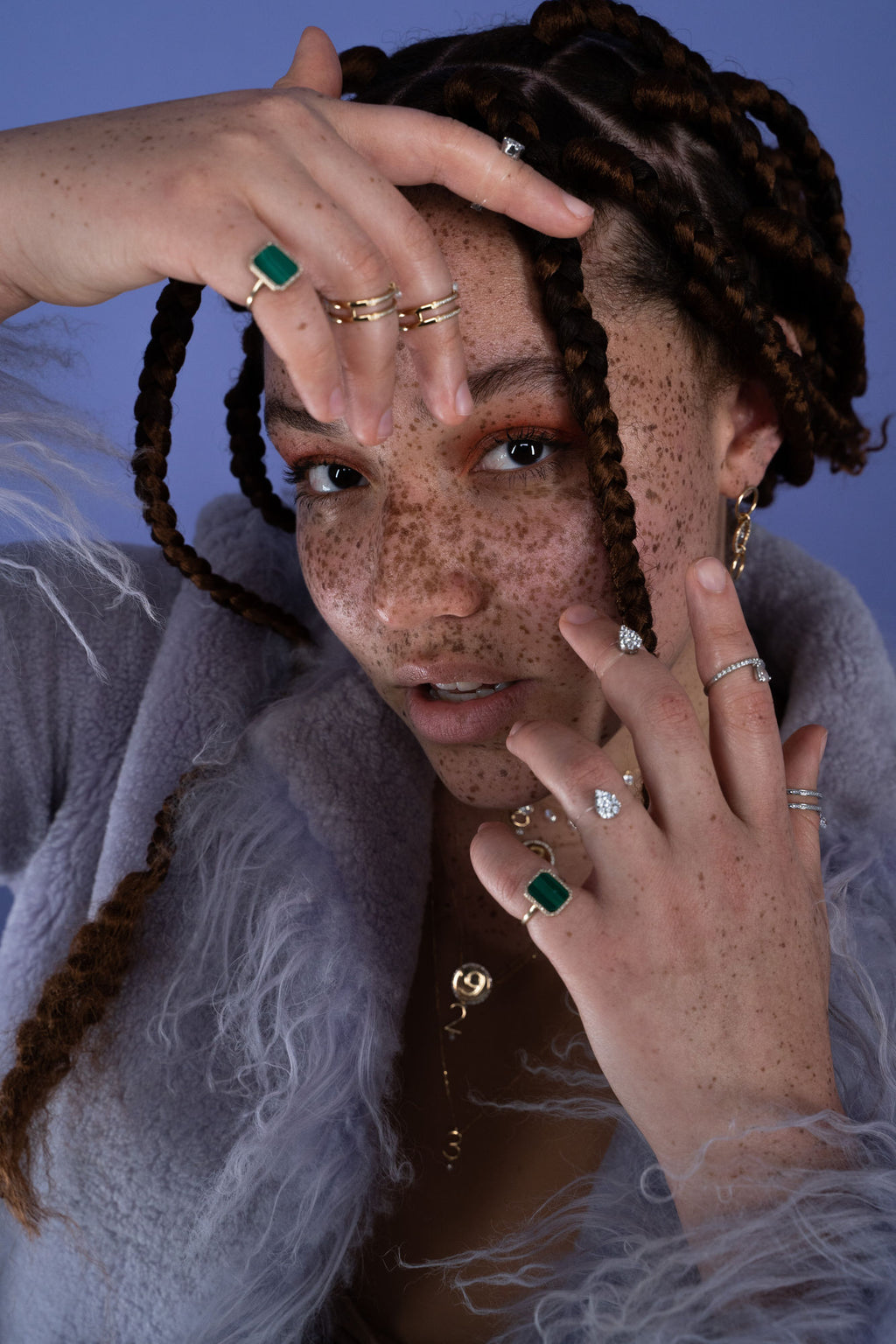 9 Medallion 18K Gold Necklace w. Diamonds