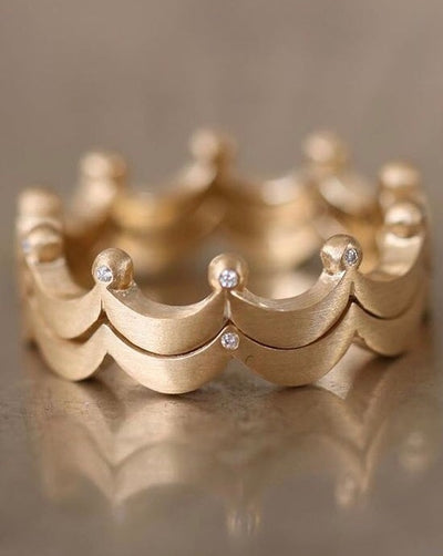 Royal 18K Guld Ring m. 10 Diamanter