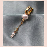 Summer Night 18K Gold Plated Hoop w. White Pearls