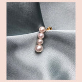 Quatre 18K Gold Plated Stud w. White Pearls