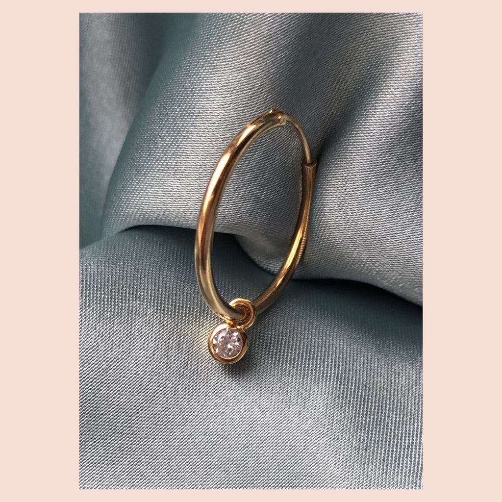 Golden Hour 18K Gold Plated Hoop w. White Zirconia