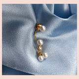 Clear Sky 18K Gold Plated Stud w. White Pearls