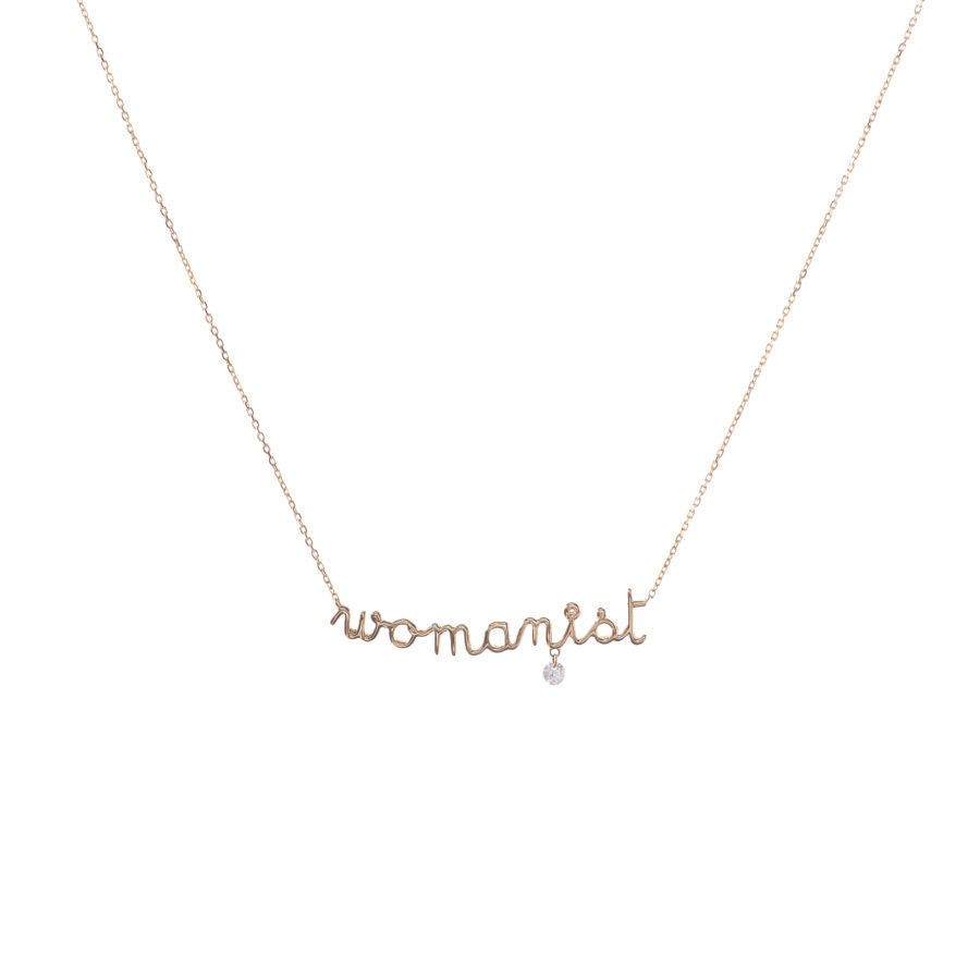 Womanist 18K Gold Necklace w. Diamond