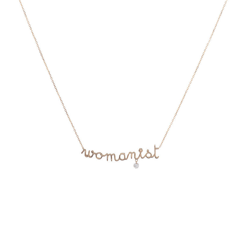 Womanist 18K Gold Necklace w. Diamond