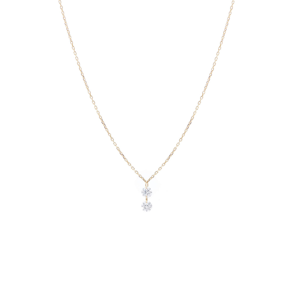 Danaé Hanging Up 18K Gold Necklace w. Diamonds