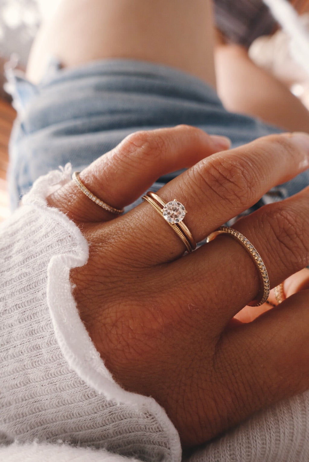 Vintage -Stil 18k Gold, Whitegold oder Rosengold Ring