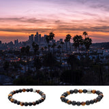 ColorUp Los Angeles (6mm) Silver Bracelet w. & Tiger's Eye