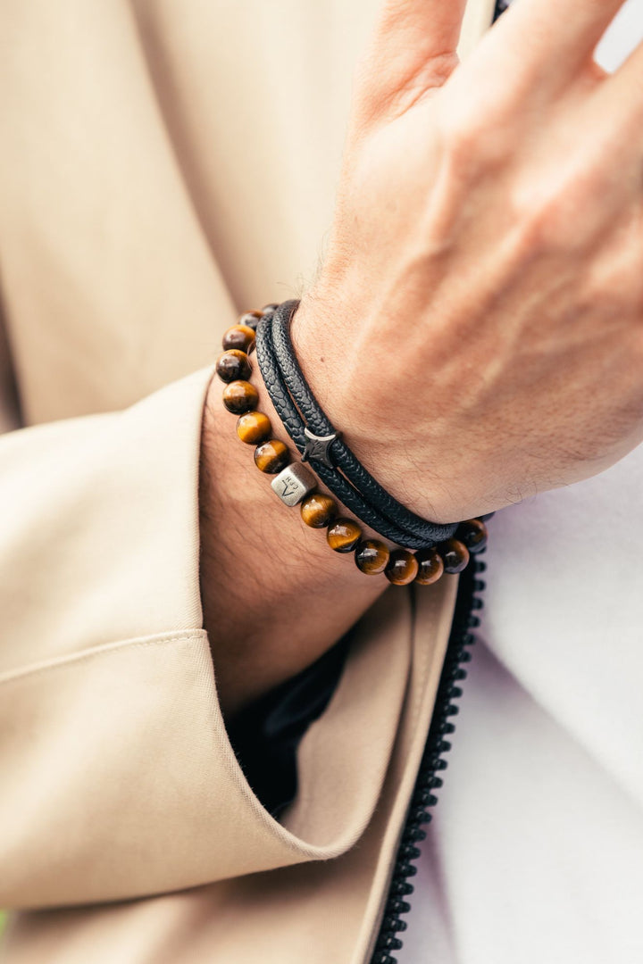 ColorUp (8mm) Silver Bracelet w. Tiger's Eye