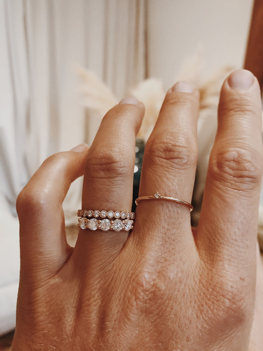 Angel Goldring aus 18K Weißgold oder Rosegold I Diamanten