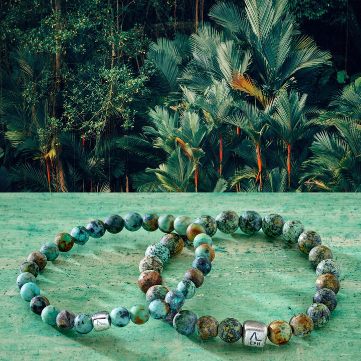 ColorUp Amazon (8mm) Silver Bracelet w. Turquoise