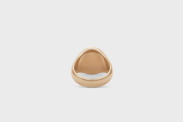 IX Oval Signet Marble Gold Plated  Ring