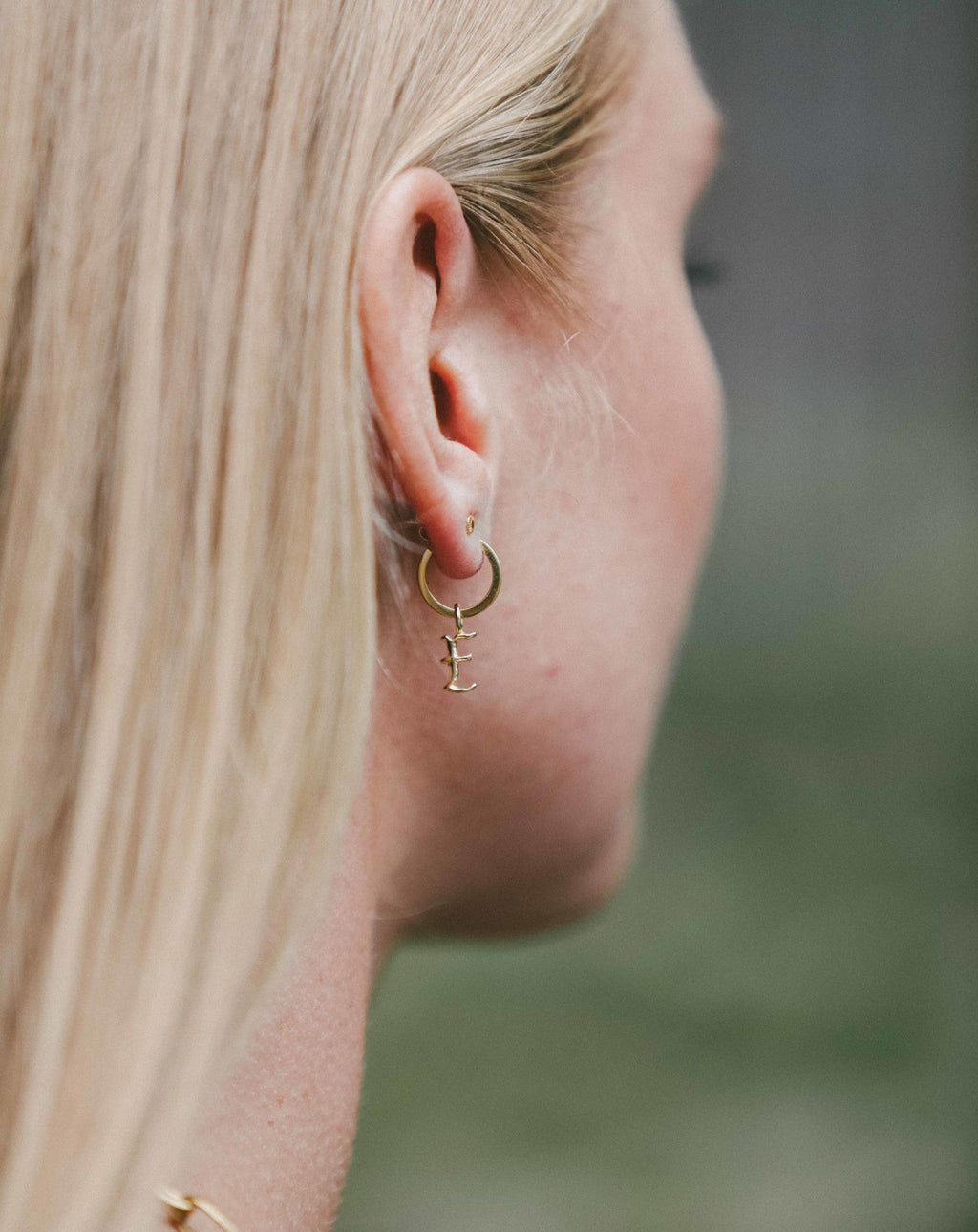 IX E Letter 22K Gold Plated Pendant