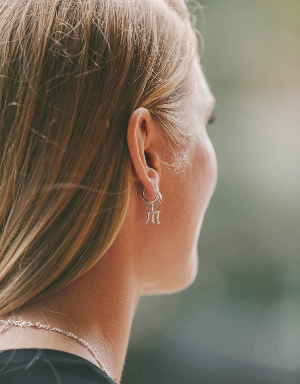 IX M Letter Silver Pendant