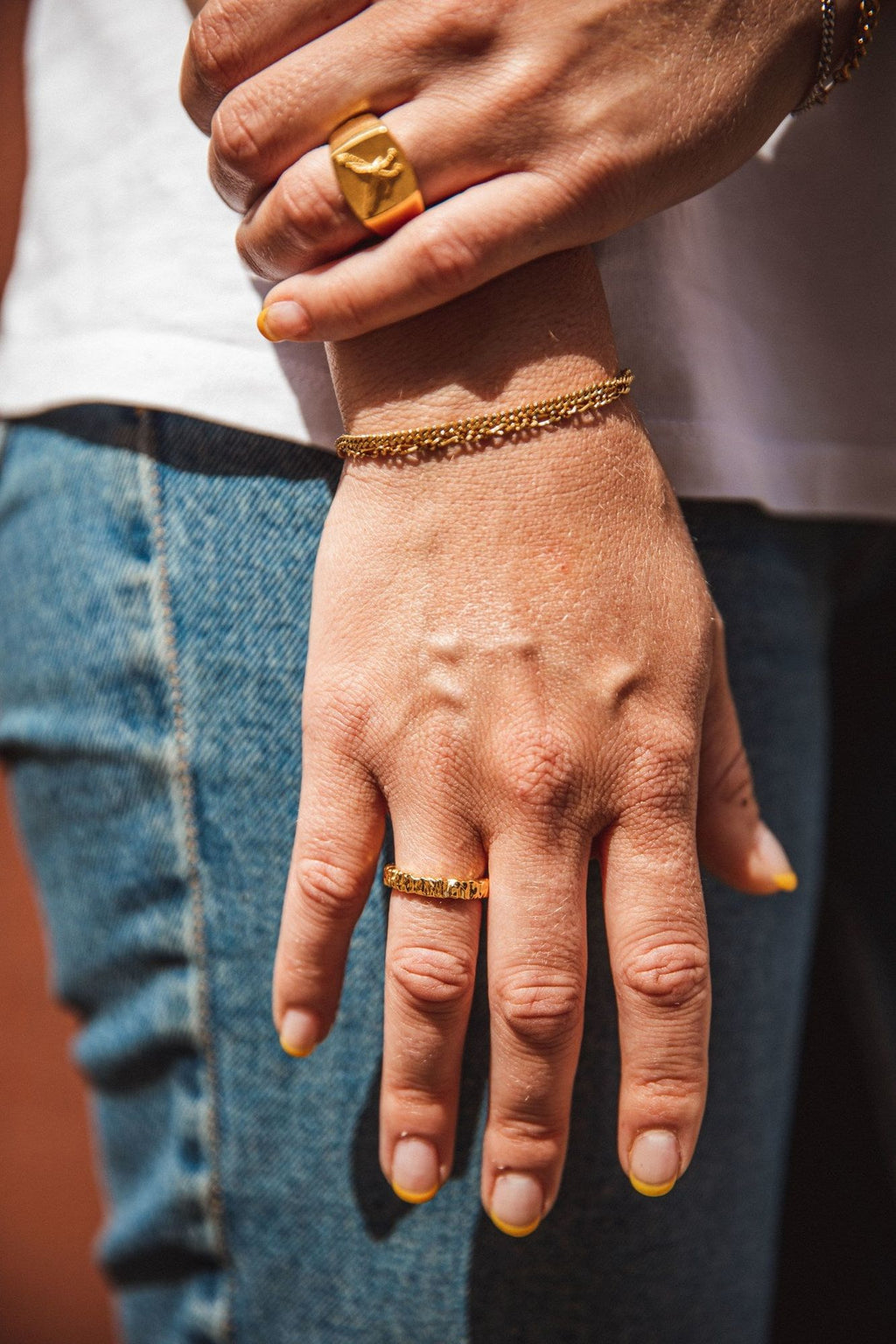 IX Crunchy Class Gold Plated Ring