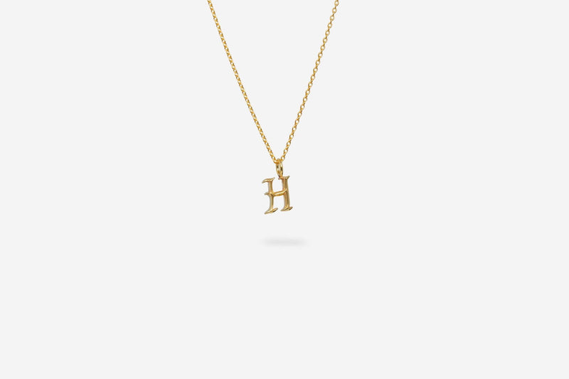 IX H Letter 22K Gold Plated  Pendant