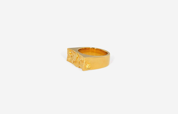 IX Rustic Ring I Goldplattiert 