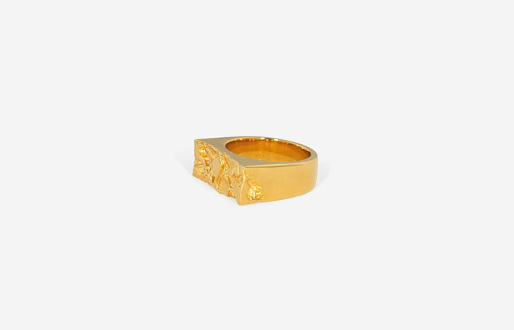 IX Rustic Gold Plated Ring