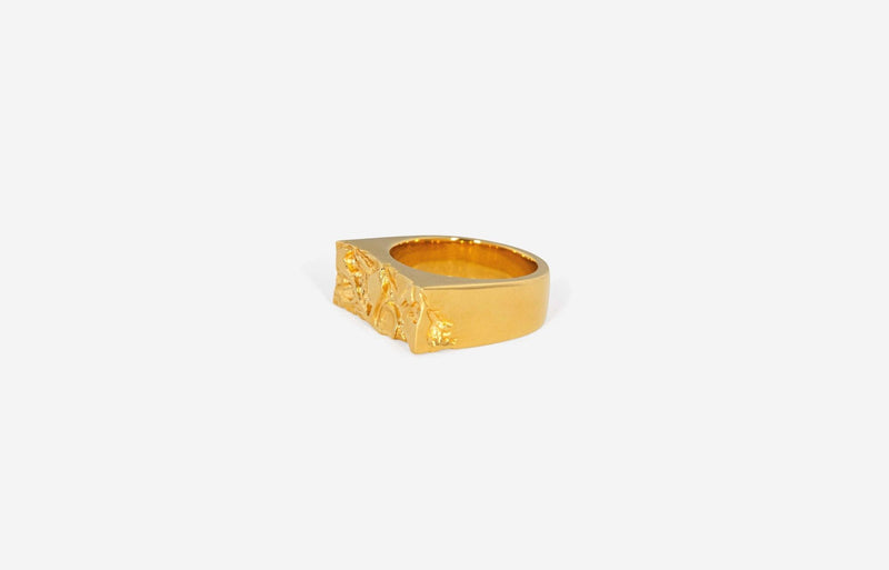 IX Rustic Ring Gold Plated