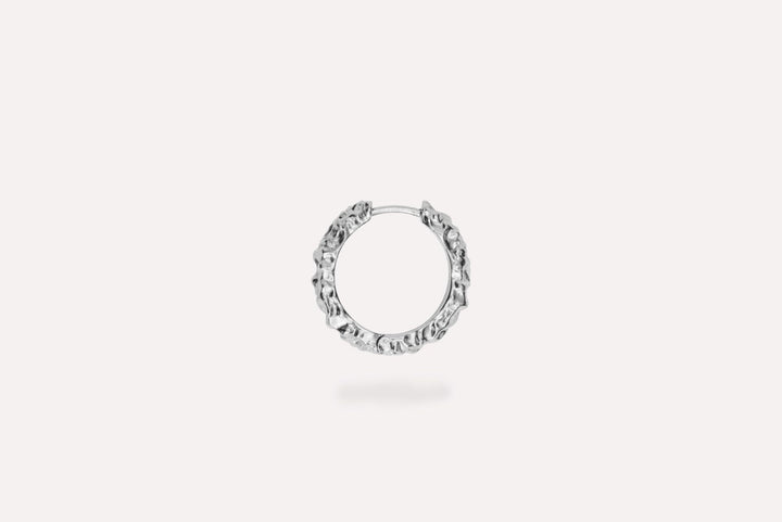 IX Crunchy Edge Silver Hoop