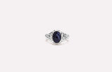IX Crunchy Ornate Blue Sodalite Signet Ring Silver