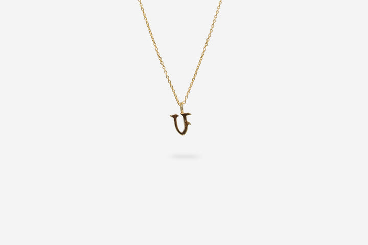 IX V Letter 22K Gold Plated Pendant