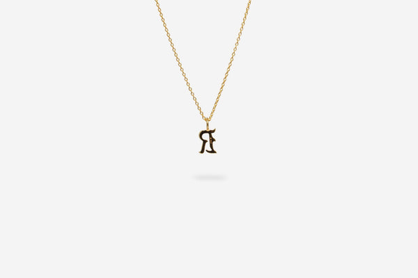 IX R Letter 22K Gold Plated  Pendant