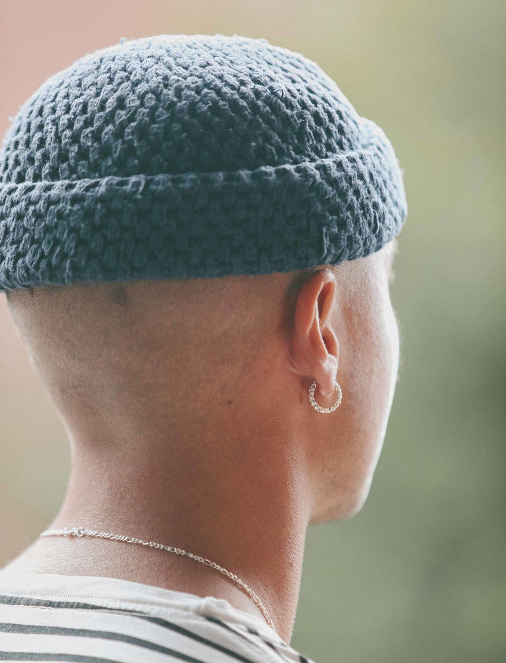 IX Mini Crunchy Edge Silver Hoop