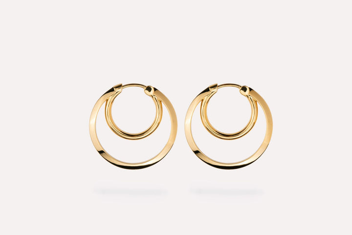IX Double Hoops Gold Plated Hoops