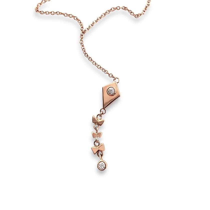 Kite 18K Rosegold Necklace w. Diamonds