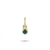 Birthstone May Green 18K Gold Pendant w. Emerald