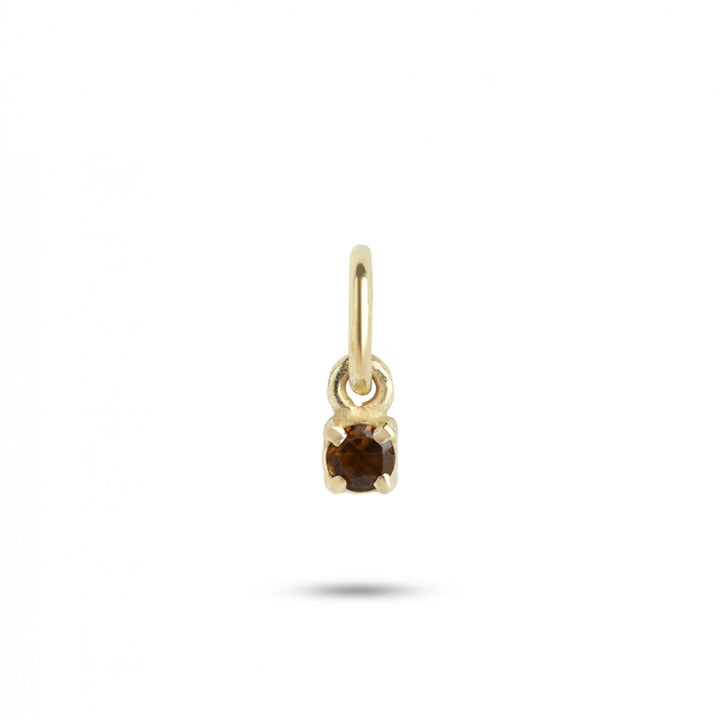 Birthstone October Brown 18K Gold Pendant w. Tourmaline