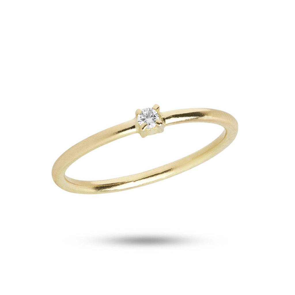 Goldring aus 18K I Weißer Diamant