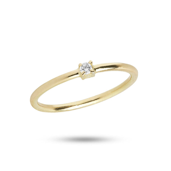 Hvid 18K Guld Ring m. Diamant