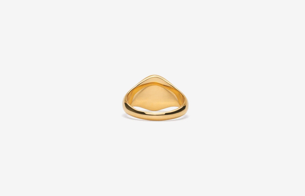 IX Mini Oval Signet 22K Gold Plated Ring