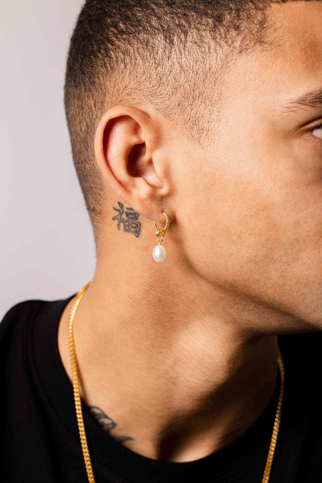 IX Ocean Pearl Gold Plated Hoop