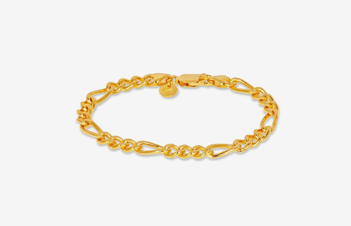 IX Chunky Figaro 22K Gold Plated Bracelet