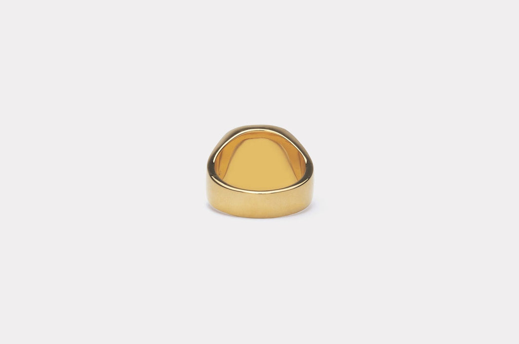 IX Kissen Signet Adventurine Gold Plated Ring