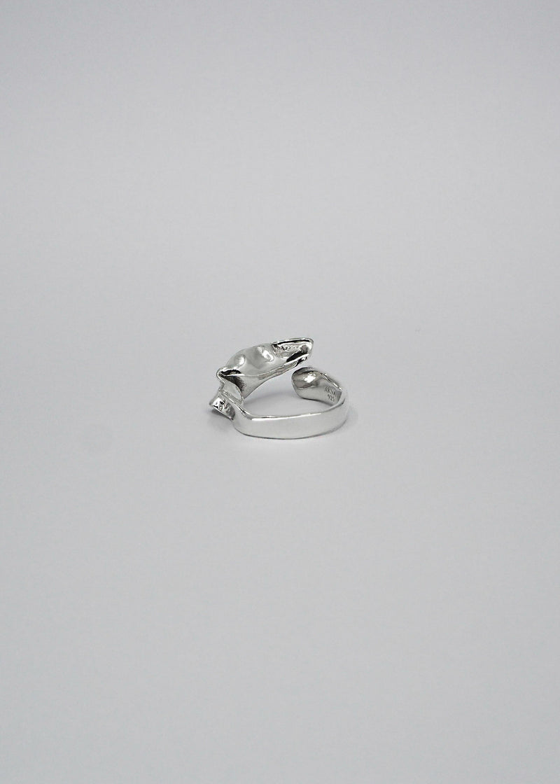 Lactuca Open Silver Ring