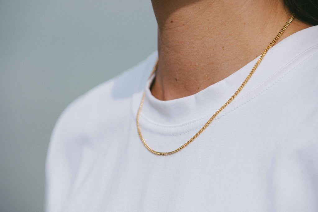 IX Curb Medi Gold Plated Necklace