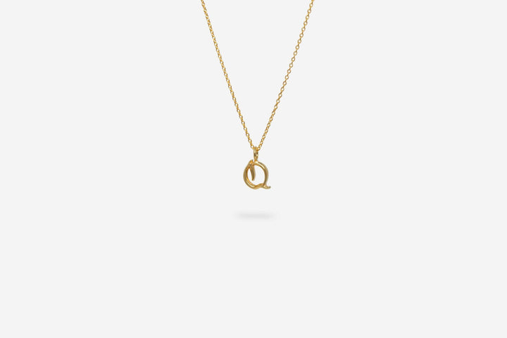 IX Q Letter 22K Gold Plated Pendant