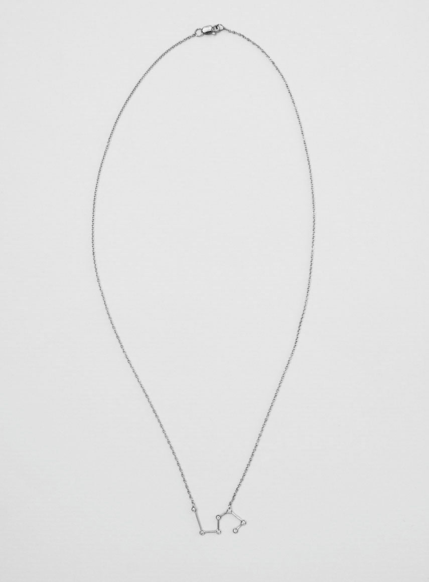 Star Sign Leo 18K Hvidguld Halskæde m. Diamant