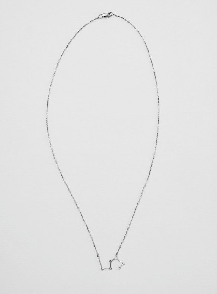 Star Sign Leo 18K Hvidguld Halskæde m. Diamant