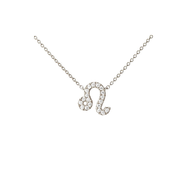 Petit Sign Sternzeichen Löwe Halskette aus 18K Weißgold I Diamanten