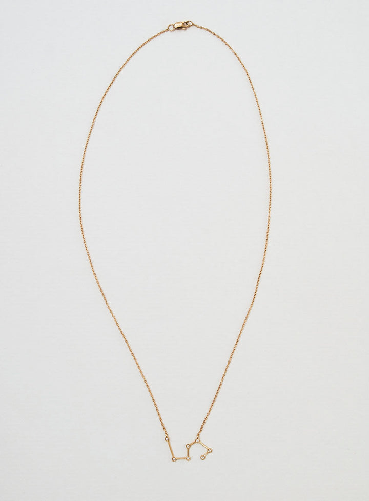 Star Sign Leo 18K Guld Halskæde m. Diamant