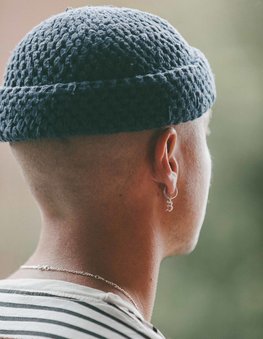 IX B Letter Silver Pendant