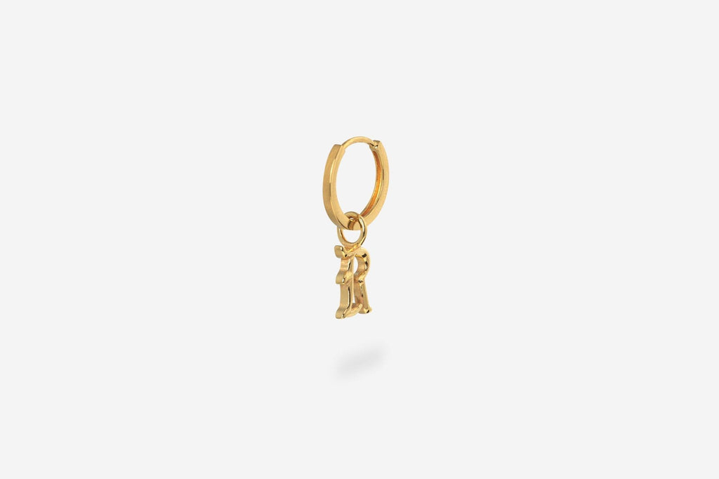 IX R Letter 22K Gold Plated Pendant