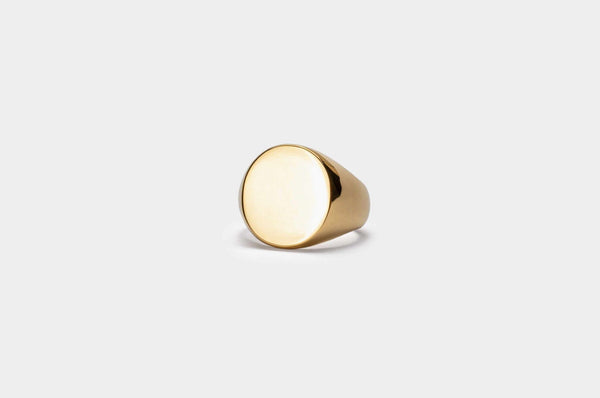 IX Oval Signet Gold Plated  Ring